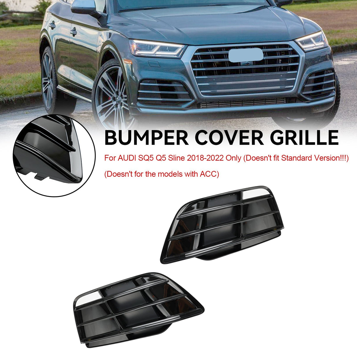 2018-2022 Audi SQ5 Q5 S-Line Pre-Facelift Front Bumper Grille (80A807679MRU6)
