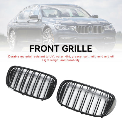 2015-2019 BMW 7 Series G11 Long-Wheelbase Pre-Facelift Black 2-Slat Front Kidney Grille