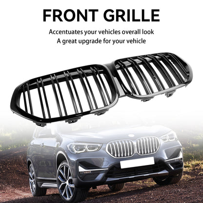 2019-2021 BMW X1 F48 F49 Dual Slat Gloss Black Front Kidney Grille