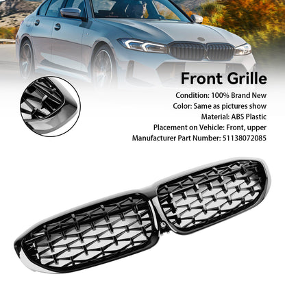 2019-2022 BMW 3 Series G20 G28 Diamond Black Front Kidney Grille (51138072085)