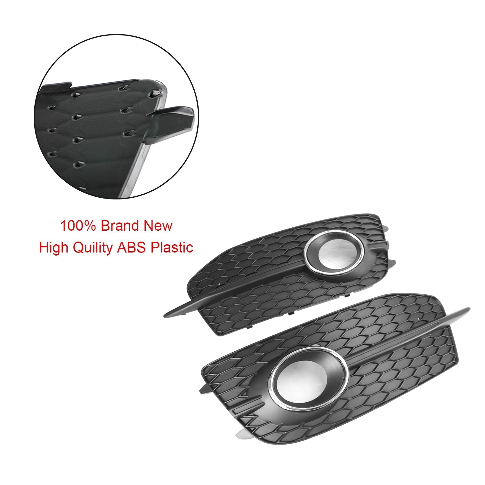 2012-2014 Audi Q3 S-Line Front Bumper Fog Light Grill — Pair (8U0807681DSP9)