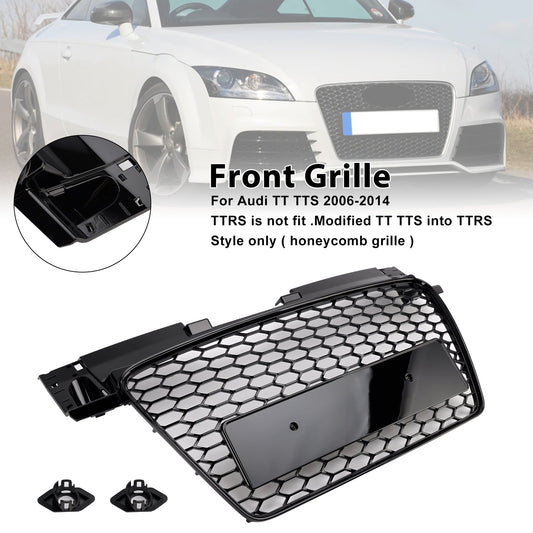 2006-2014 Audi TT TTS Gloss Black RS Style Front Honeycomb Grille