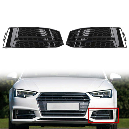 2016-2018 Audi A4 B9 S-Line Black Front Fog Light Cover Bumper Grill
