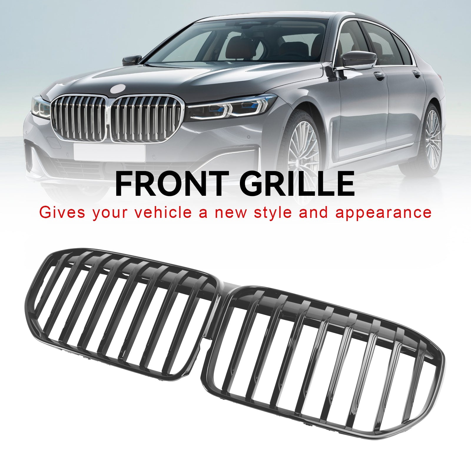 2019-2022 BMW 7 Series G11 5-Door Saloon Facelift Gloss Black Front Kidney Grille
