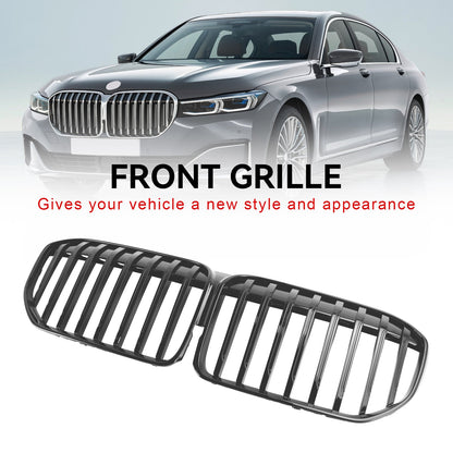 2019-2022 BMW 7 Series G11 5-Door Saloon Facelift Gloss Black Front Kidney Grille