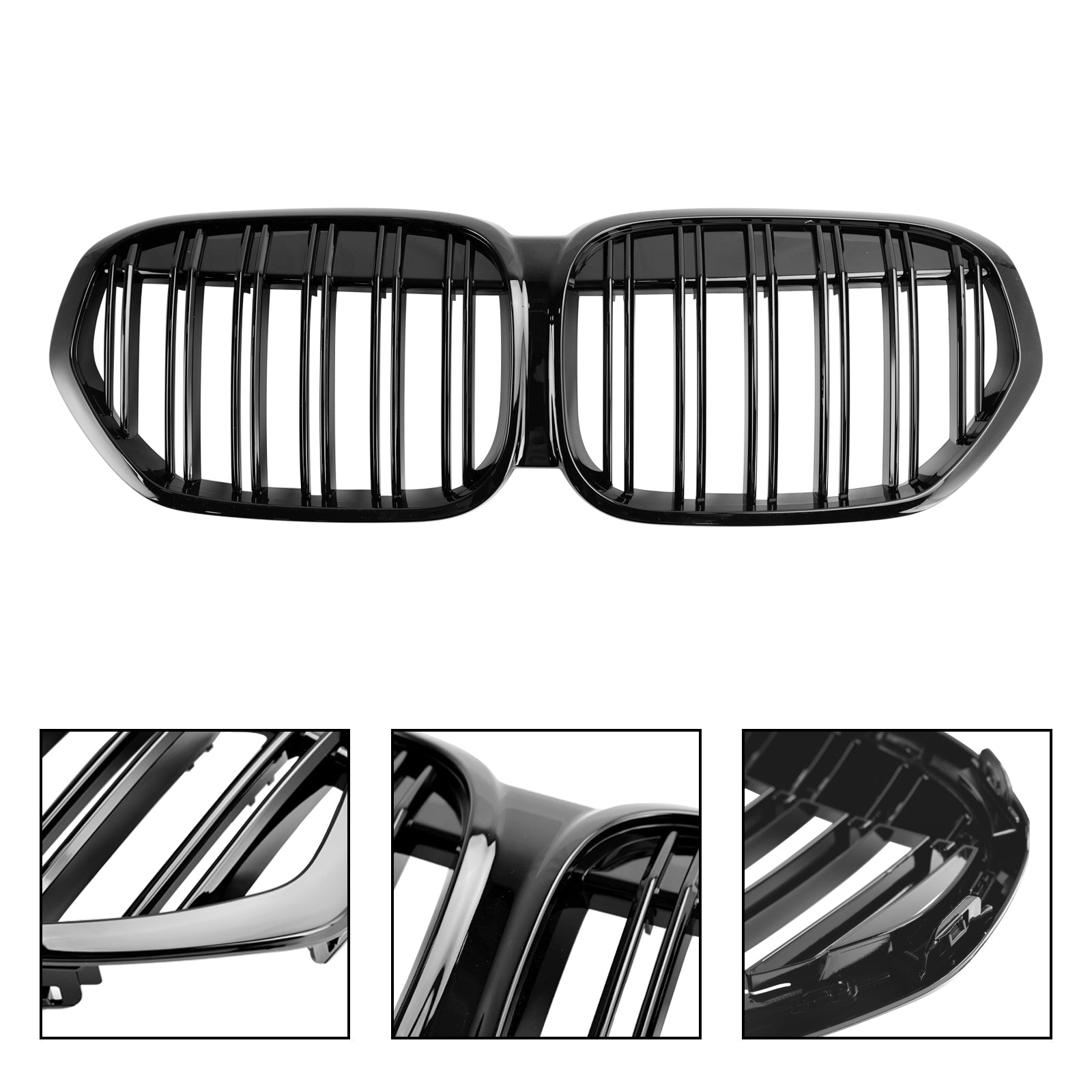 2019-2021 BMW X1 F48 F49 Dual Slat Gloss Black Front Kidney Grille