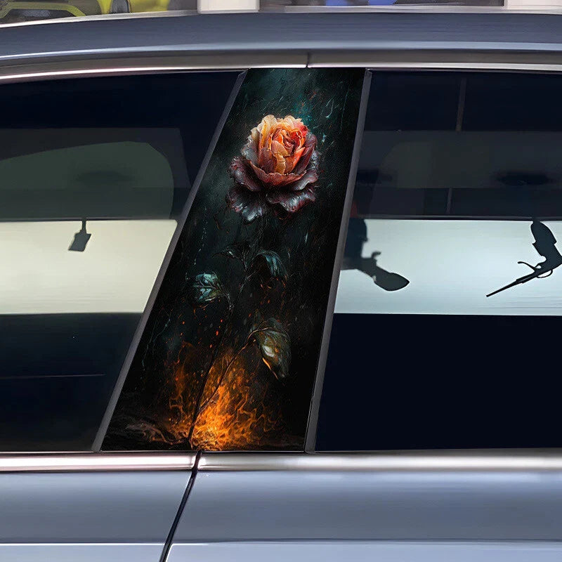 Car Rose Center B Pillar Sticker Protective Film Decoratio - OMOTOR