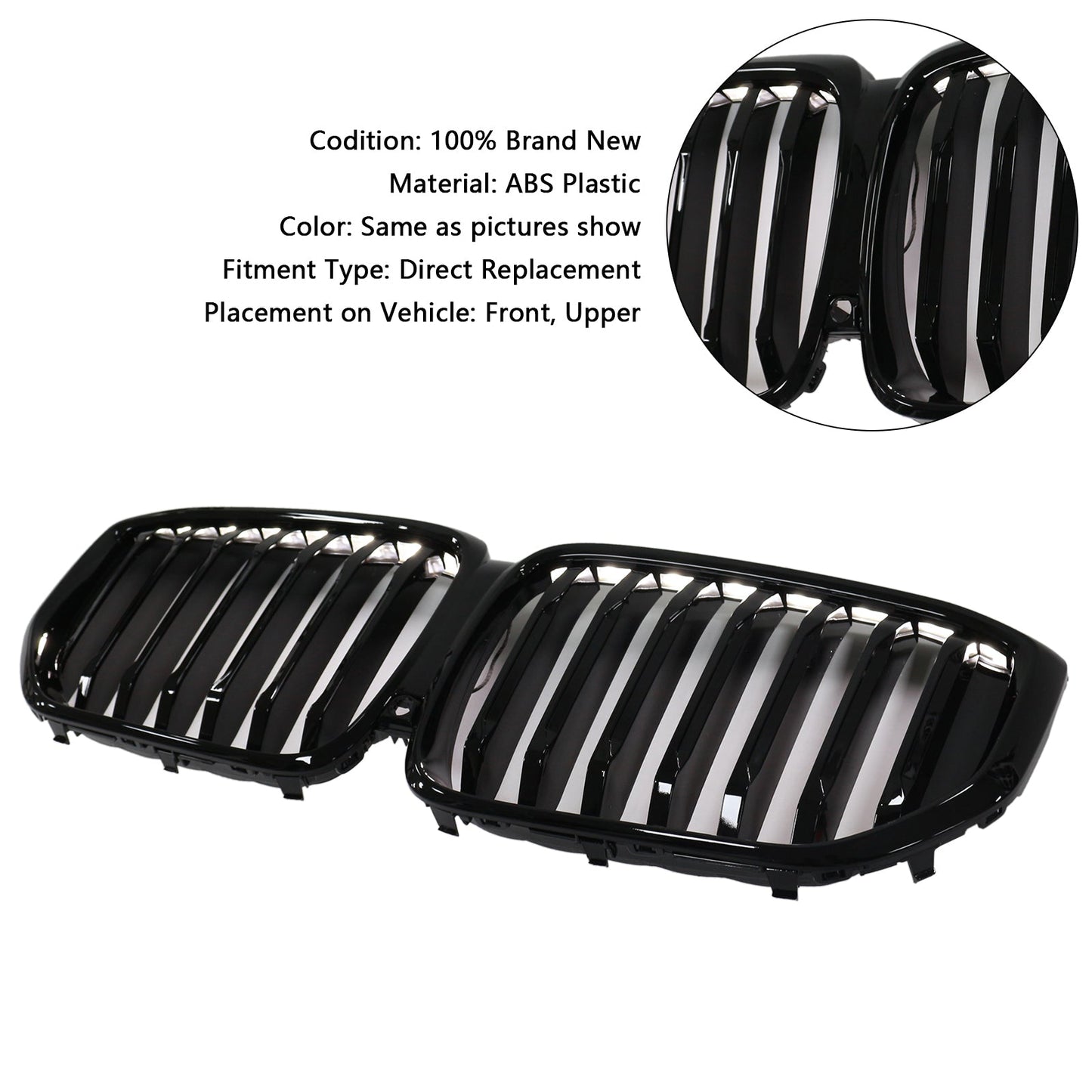 2019-2022 BMW X5 G05 M-Performance Gloss Black Front Kidney Grille (51137454887)