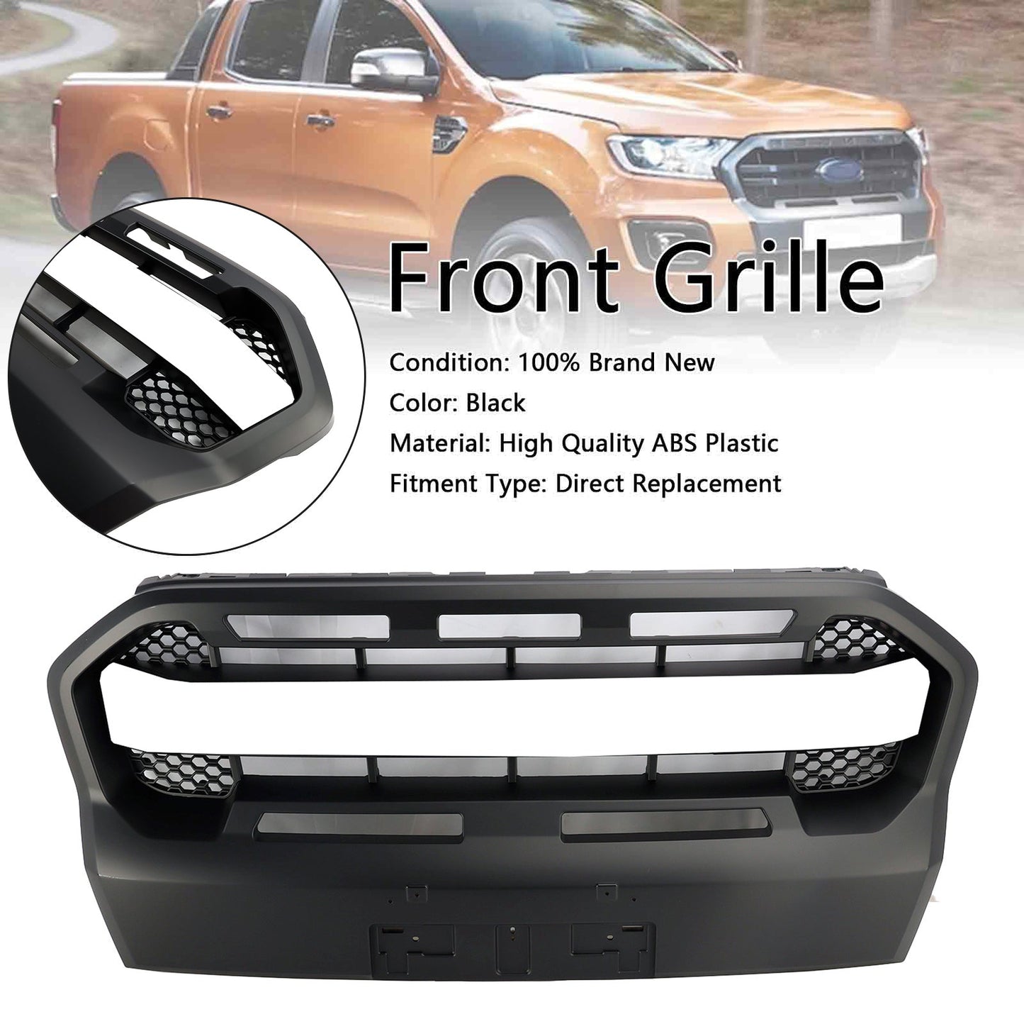 2019-2023 Ford Ranger T8 Ranger Raptor Style Ranger Raptor Style Front Bumper Grill