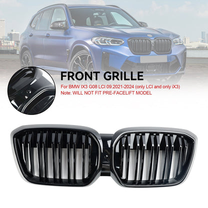 2021-2024 BMW iX3 G08 LCI Gloss Black Front Kidney Grille