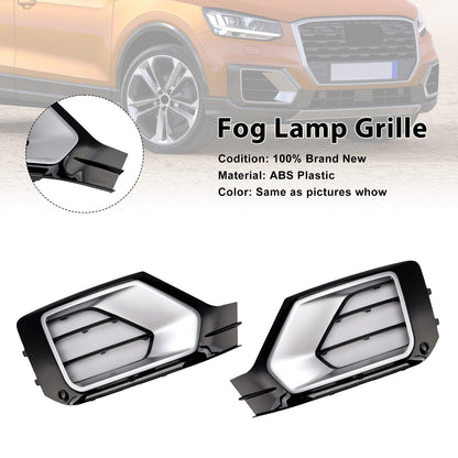 2016-2020 Audi Q2 Front Bumper Fog Lamp Grille — Pair (81A807681G)