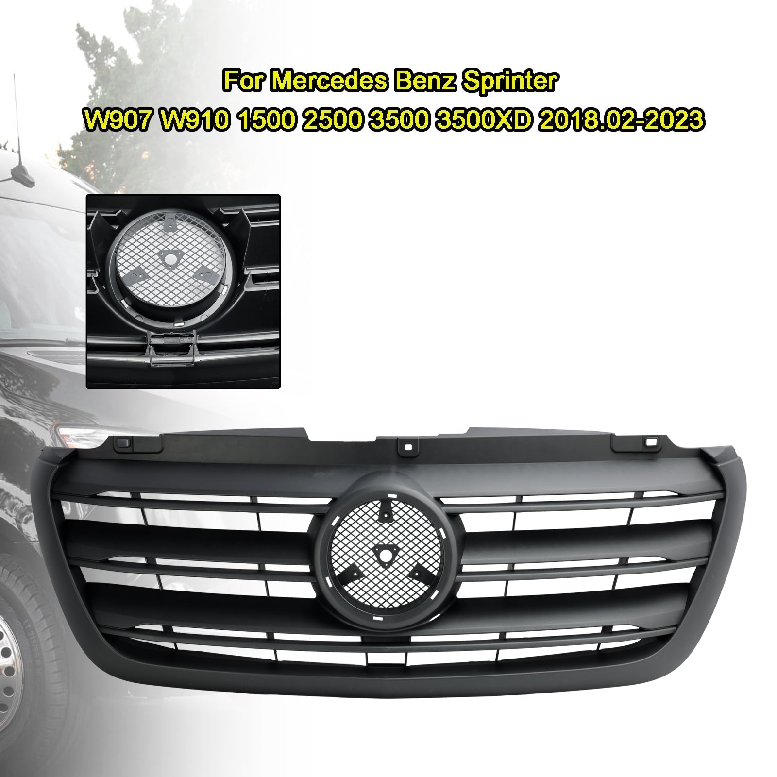 2019-2022 Mercedes-Benz Sprinter 1500 2500 3500 W907 Front Bumper Grille