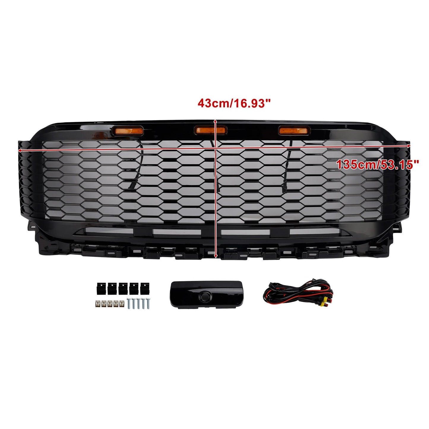Replacement ABS Front Bumper Grille Grill Fit Ford F150 2021-2023 Raptor W/ LED