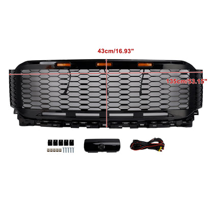 Replacement ABS Front Bumper Grille Grill Fit Ford F150 2021-2023 Raptor W/ LED