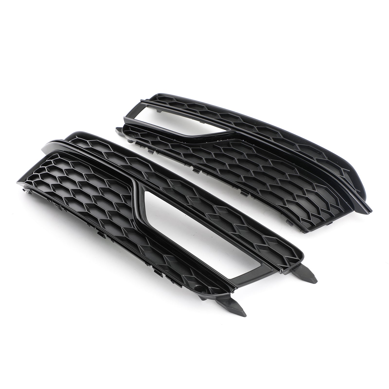 2013-2016 Audi A5 S-Line Black Front Fog Lamp Trim Grill — Pair (8T0807681K)