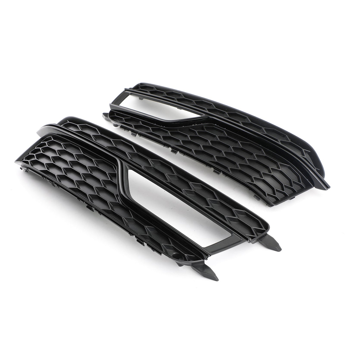 2013-2016 Audi A5 S5 Black Front Fog Lamp Trim Grill — Pair (8T0807681K)