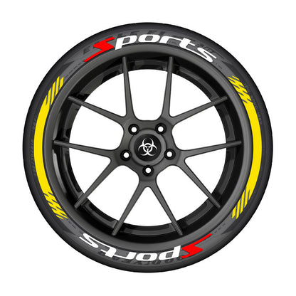 SPORTS series car tire letter sticker DIY sticker personalized modification sticker 3D three-dimensional all-in-ode tire sticker