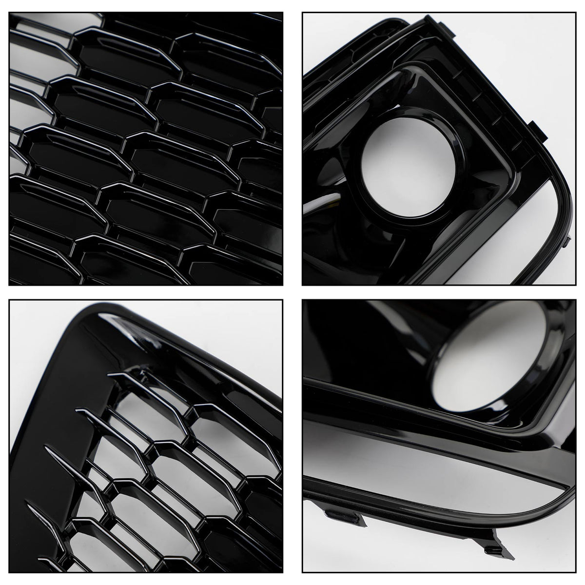 2018-2020 Audi Q5 SQ5 RSQ5 Style Black Front Honeycomb Fog Lamp Grille Cover