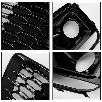 2018-2020 Audi Q5 SQ5 RSQ5 Style Black Front Honeycomb Fog Lamp Grille Cover