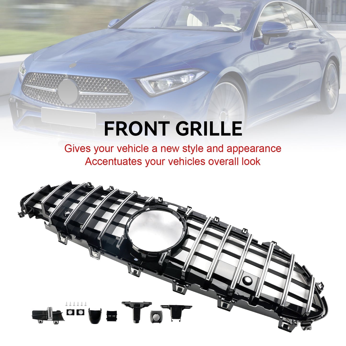 2018-2024 Mercedes-Benz CLS-Class C257 W257 Coupe Chrome Front Bumper Grille