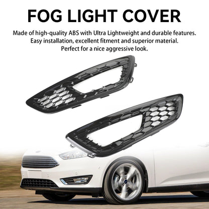 2015-2017 Ford Focus Pair Front Bumper Fog Light Lamp Cover Bezel Grill F1EZ15200A F1EZ15201A