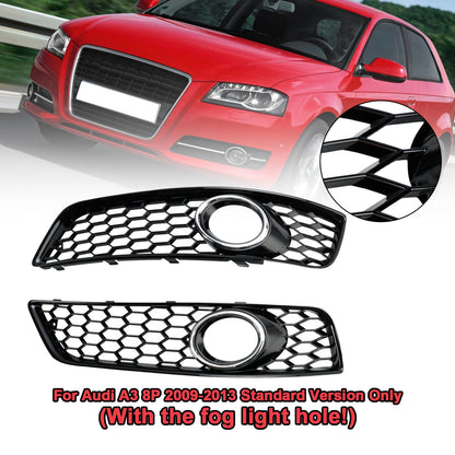 2009-2013 Audi A3 8P Standard Version Honeycomb Front Bumper Fog Light Grille Cover
