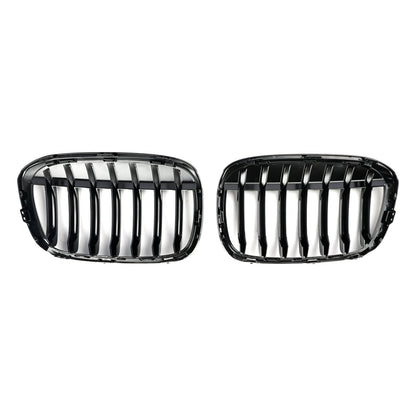 2016-2018 BMW X1 F48 F49 Gloss Black Front Kidney Grille — Pair