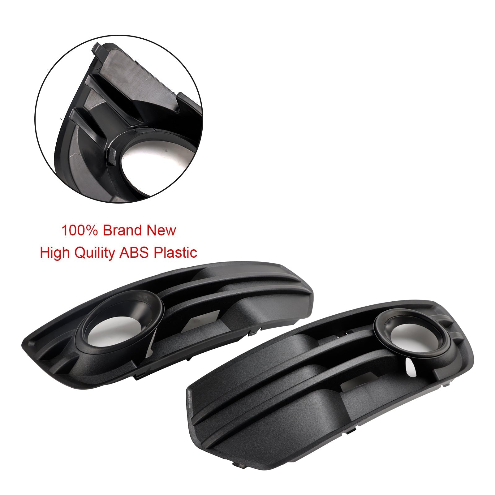 2009-2012 Audi Q5 Standard Front Bumper Fog Light Lamp Cover Trim — Pair (8R0807681A / 8R0807682A)