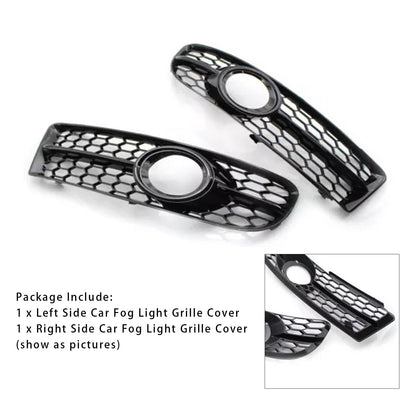 2005-2008 Audi A4 B7 S-Line S4 Front Bumper Honeycomb Fog Light Grille — Pair (8E0807681F / 8E0807682F)