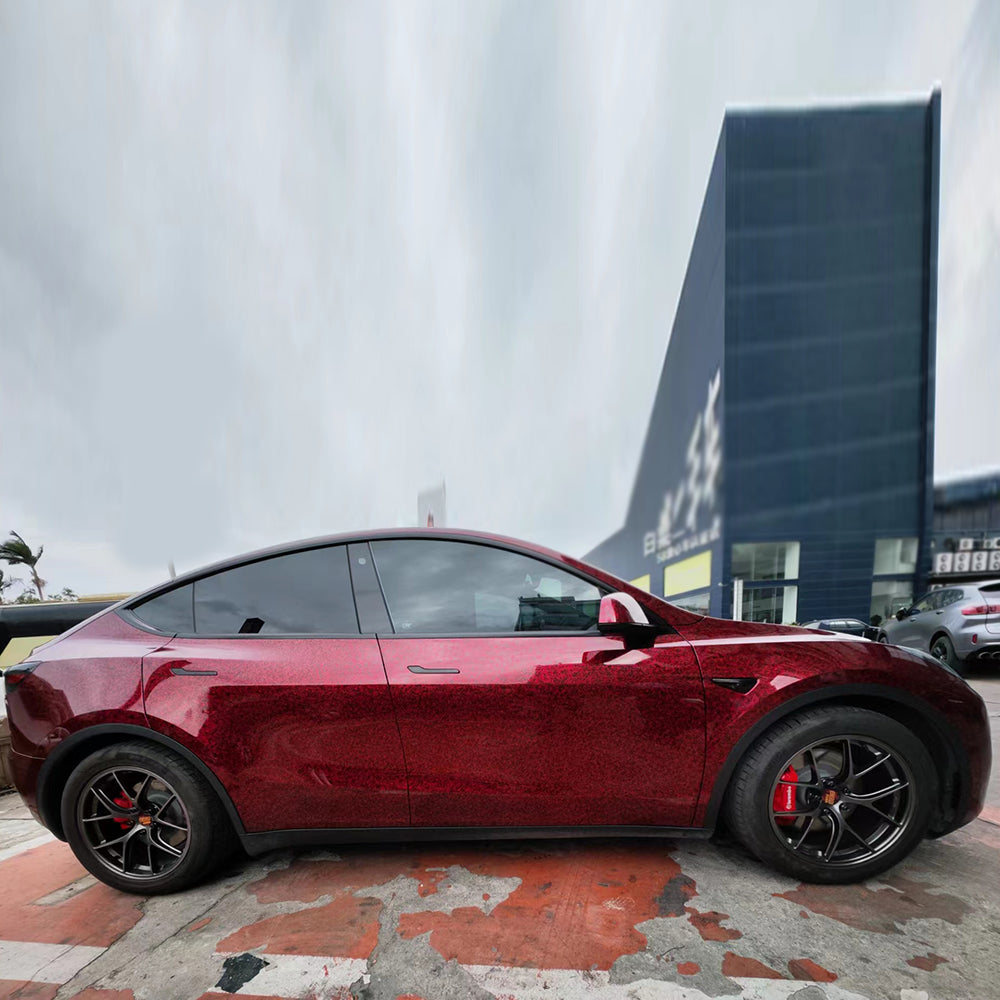 Forged Carbon Red Texture Vinyl Wrap (PET liner)