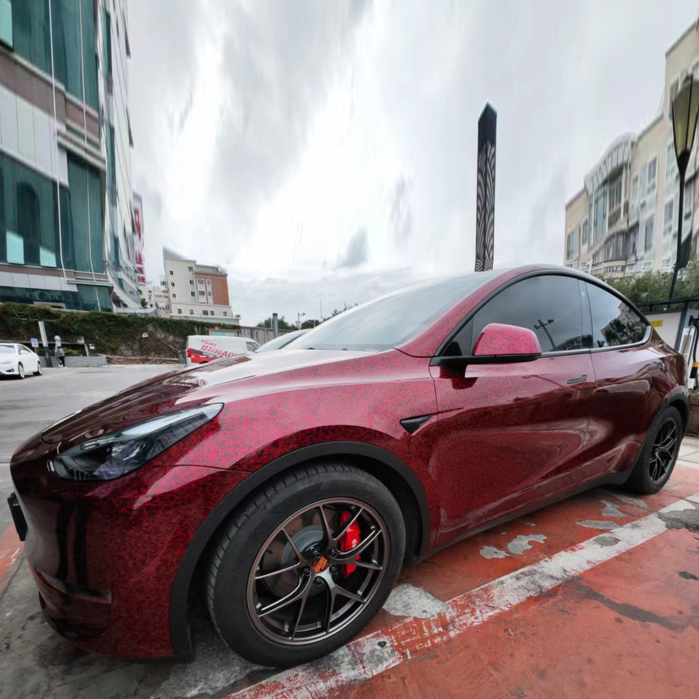 Forged Carbon Red Texture Vinyl Wrap (PET liner)