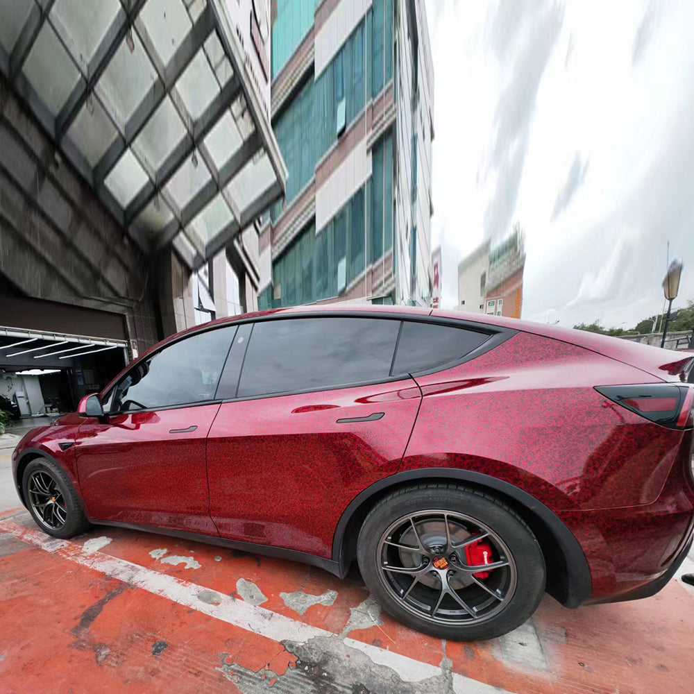 Forged Carbon Red Texture Vinyl Wrap (PET liner)