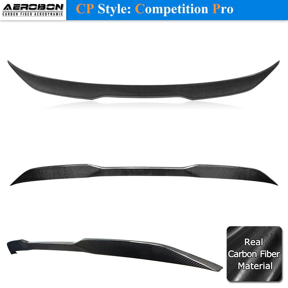 AeroBon Real Carbon Fiber Trunk Spoiler Compatible with 2013-2020 BMW 4 Series F32 Coupe Spoiler (CP Style)