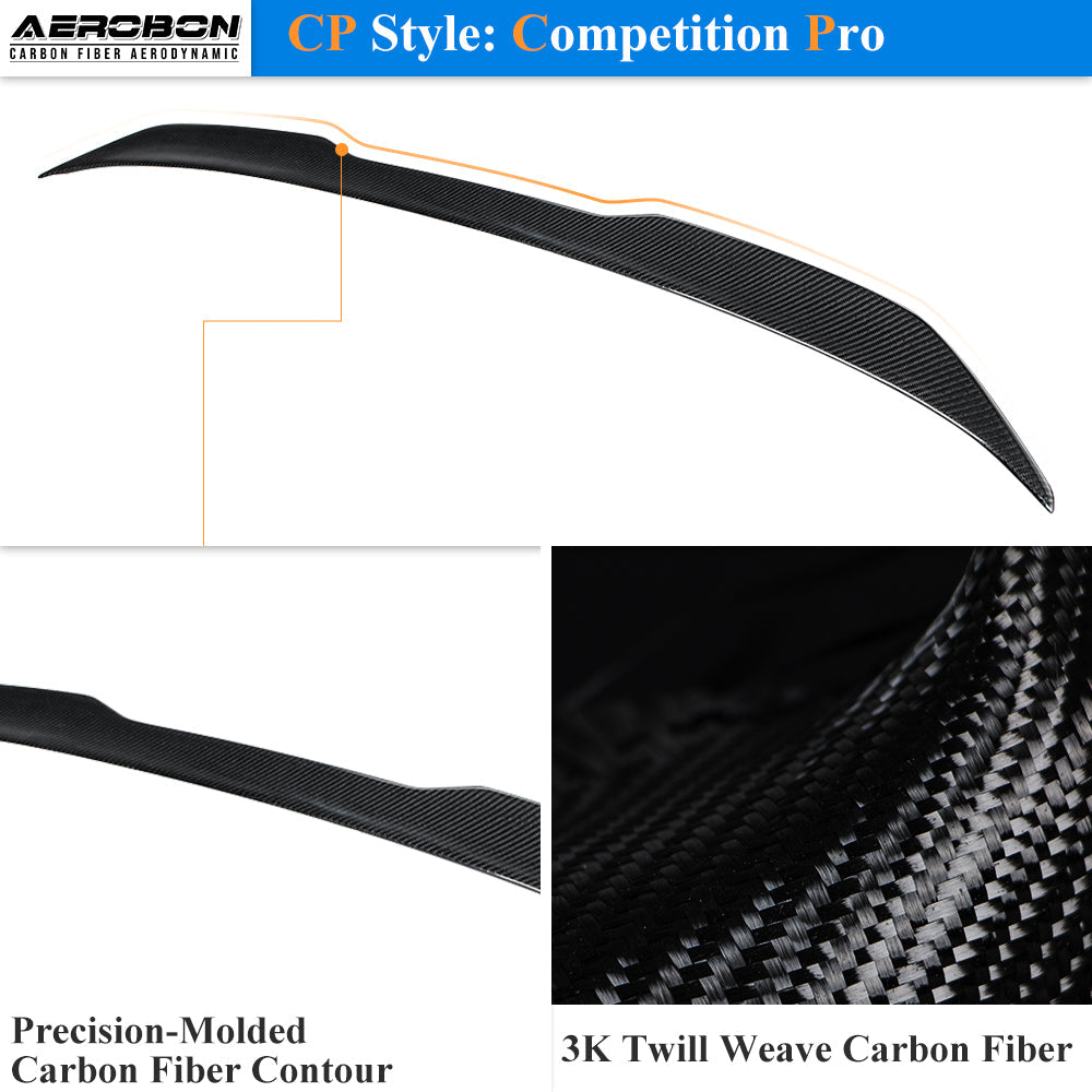 AeroBon Real Carbon Fiber Trunk Spoiler Compatible with 2013-2020 BMW 4 Series F32 Coupe Spoiler (CP Style)