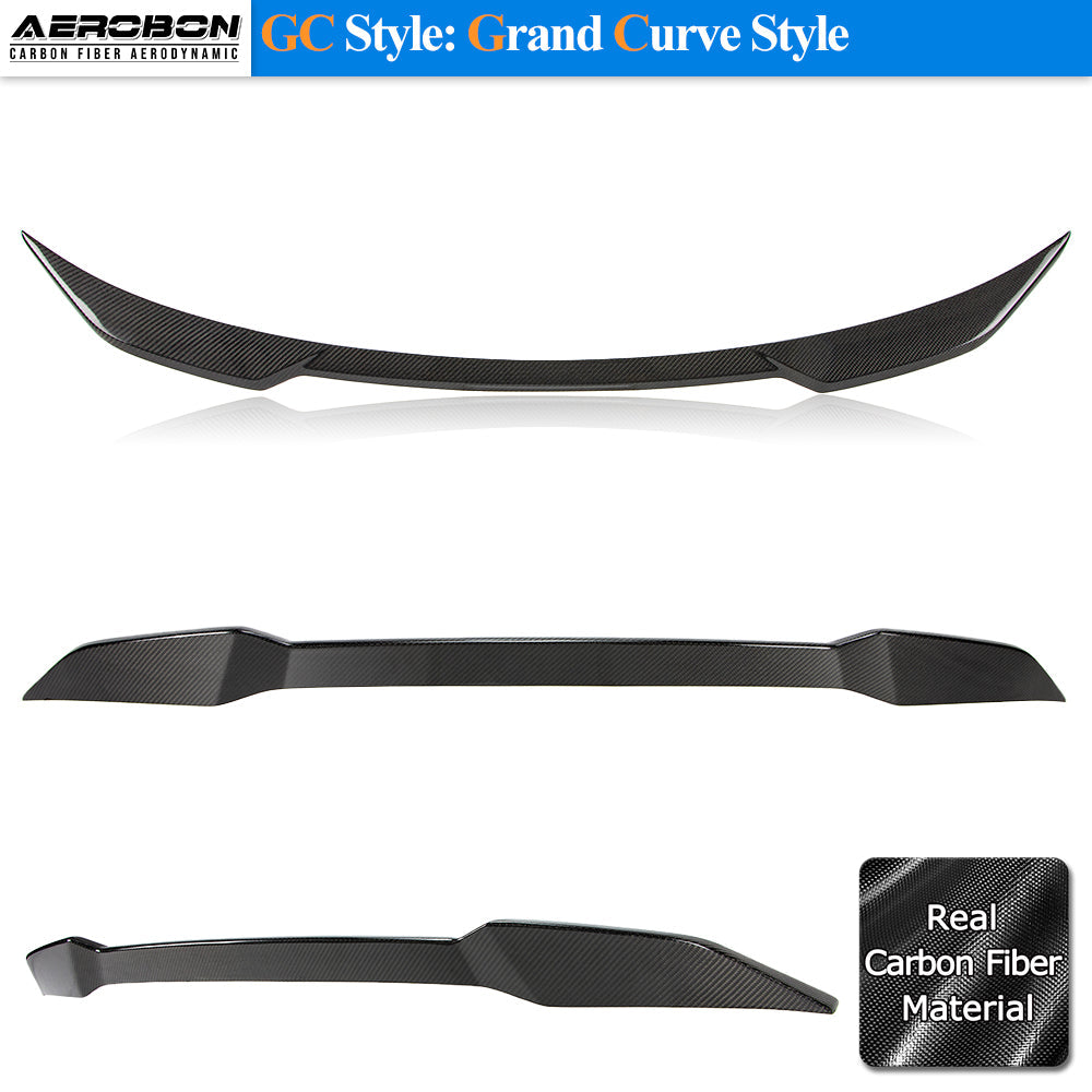 AeroBon Real Carbon Fiber Trunk Spoiler Compatible with 2021-2024 BMW 4 Series G23 Convertible and M4 G83 Convertible Spoiler (GC Style)