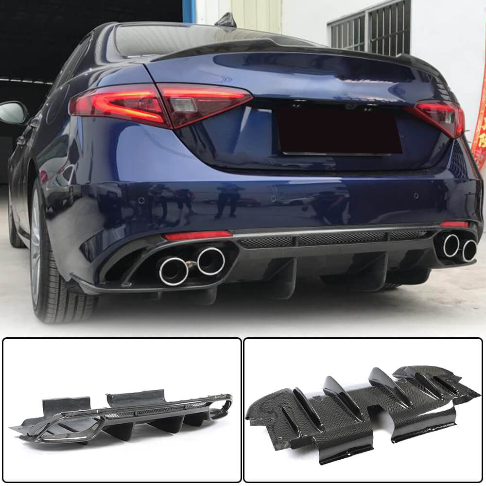 Alfa Romeo Giulia 952 Base 2015-2021 Rear Bumper Diffuser Carbon Fiber