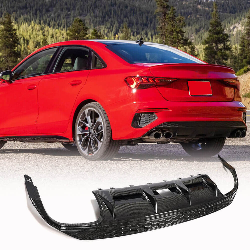 Audi A3 S-LINE S3 8Y Sedan 2021-2023 Rear Bumper Diffuser Carbon Fiber