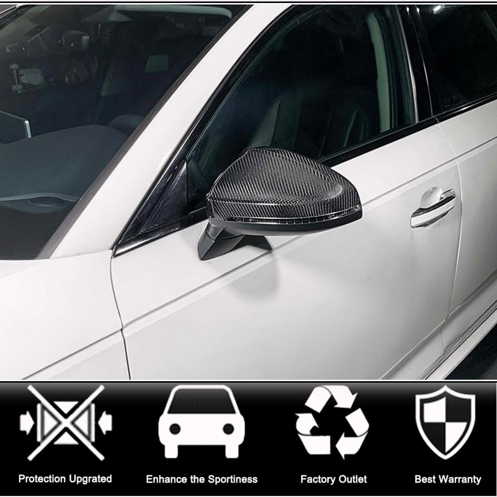 Audi A4 B9 S4 A5 S5 RS5 2017-2022 Mirror Covers Replacment Style Carbon Fiber