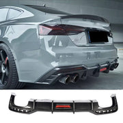 Audi A5 S5 Convertible 2-Door 2021+ Rear Bumper Diffuser with LED Carbon Fiber