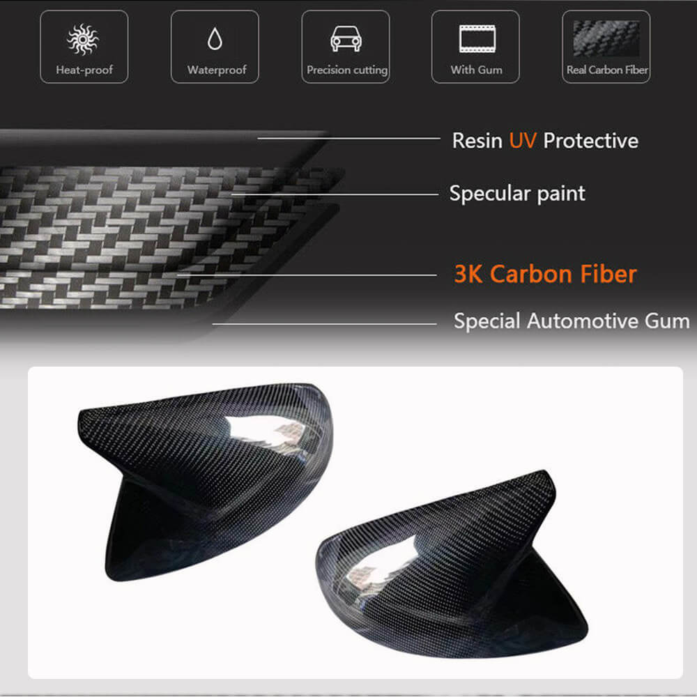 Audi A6/S6/RS6/A7/S7/RS7/A8/S8 4-Door 2019-2023 Mirror Covers Replacement Style Carbon Fiber
