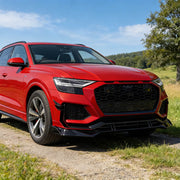 Audi Q8 Base Sport Utility 4-Door 2019-2024 Front Bumper Lip Glossy Black ABS