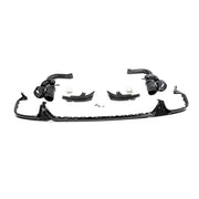 Audi Q8 SQ8 Sport Utility 4-Door 2019-2022 Rear Bumper Diffuser Lip W/Exhaust Trim Tips Black PP