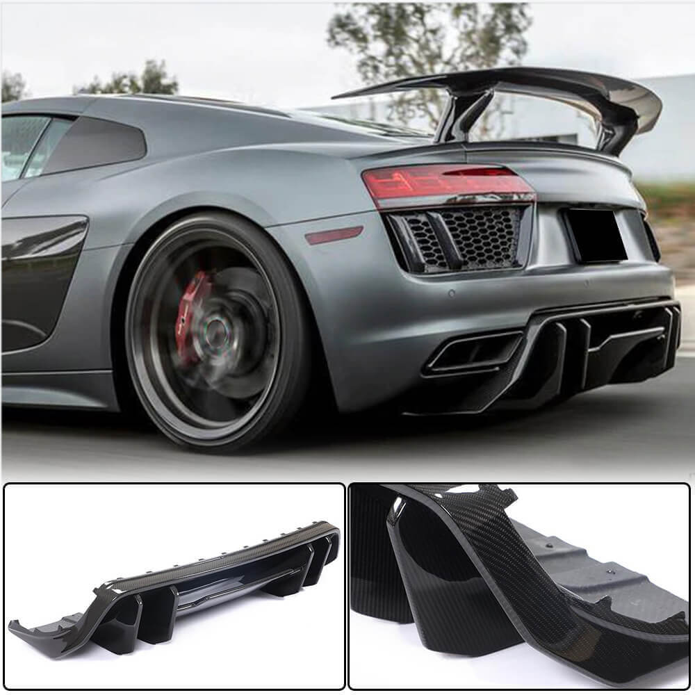 Audi R8 (Gen2 4S) V10 2016-2019 Rear Bumper Diffuser Dry Carbon Fiber