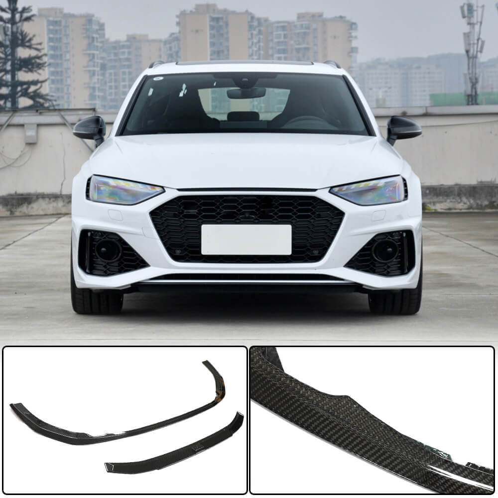 Audi RS4 B9.5 Typ 8W Avant 2020UP Front Bumper Lip Dry Carbon Fiber