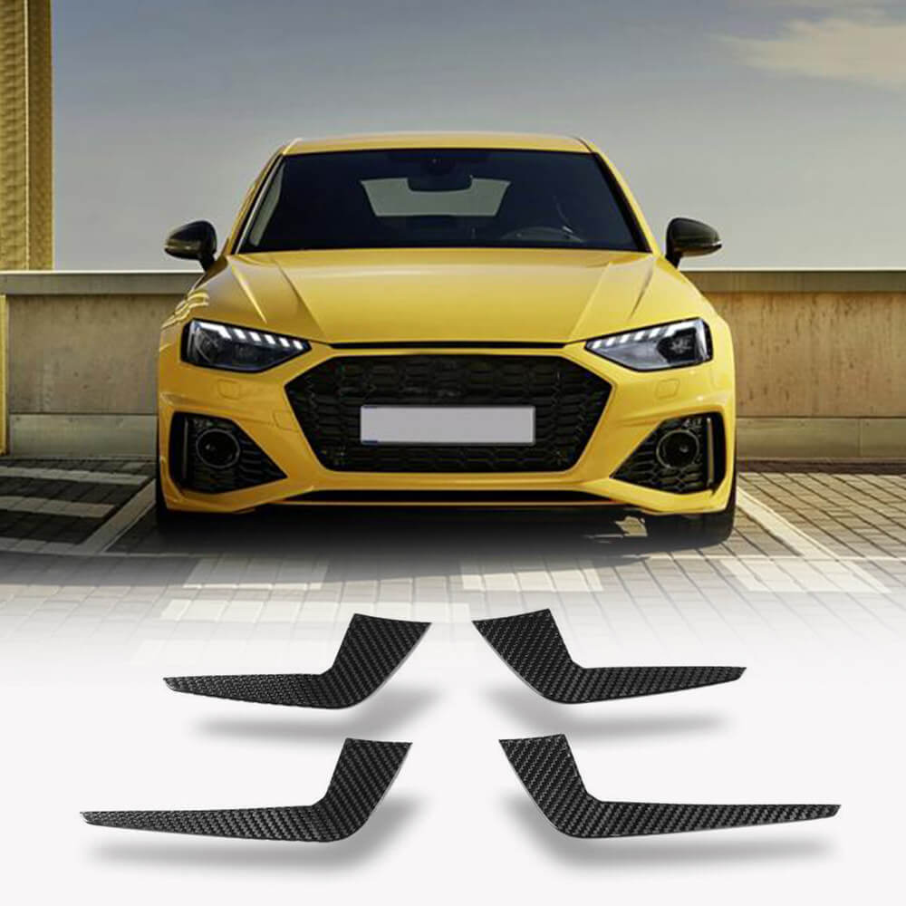 Audi RS4 Sedan 2021-2024 Front Bumper Splitters Dry Carbon Fiber