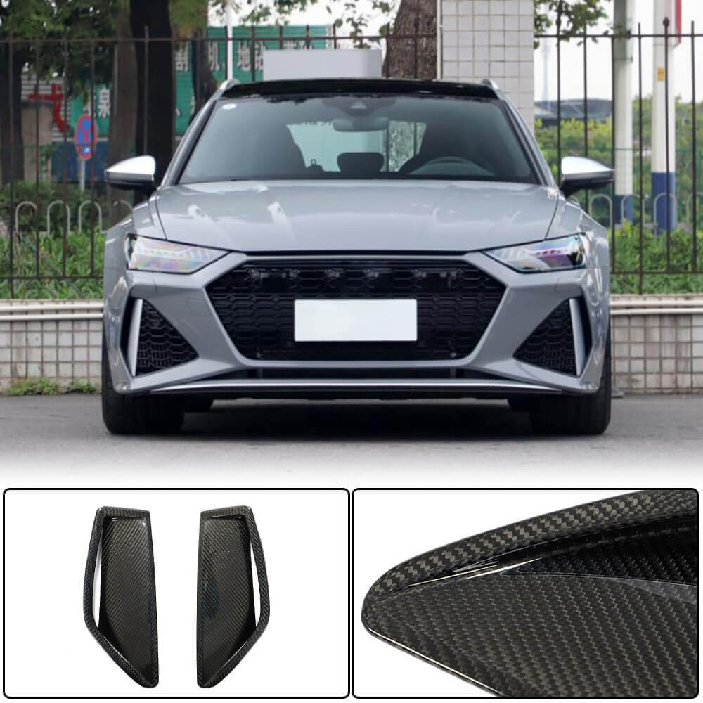 Audi RS6 C8 Avant 2019-2022 Front Bumper Vents Dry Carbon Fiber