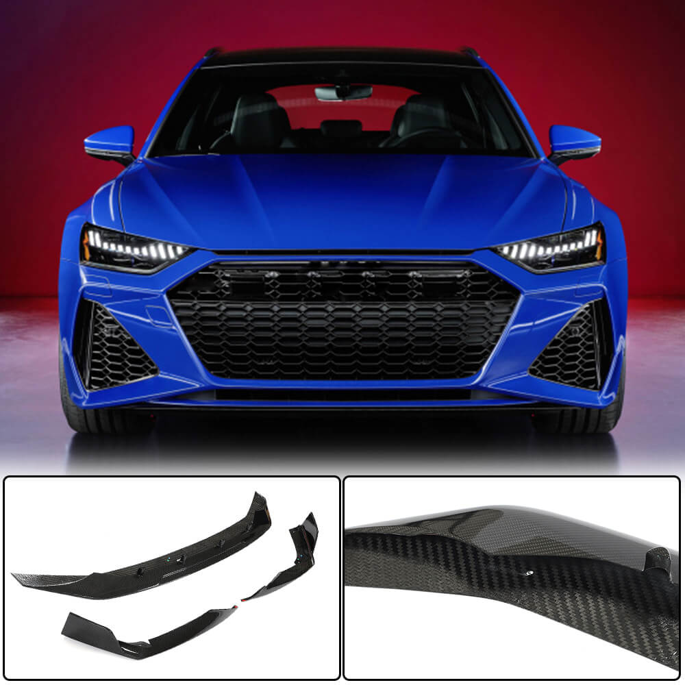 Audi RS6 C8 2019-2022 Front Bumper Lip Dry Carbon Fiber
