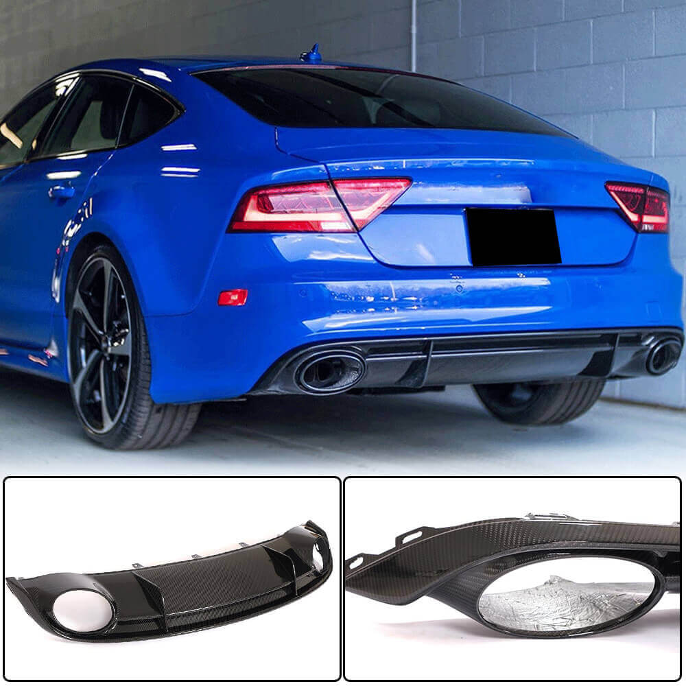 Audi RS7 C7 2014-2016 Rear Bumper Diffuser Dry Carbon Fiber