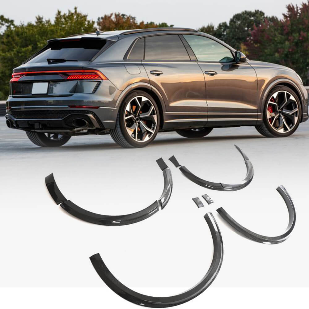 Audi RSQ8 RS Q8 Base Sport Utility 4-Door 2021-2023 Wheel Arch Fender Trims Carbon Fiber