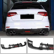 Audi S3 A3 Sline 8V.5 Hatchback Facelift 2017-2020 Rear Bumper Diffuser Carbon Fiber